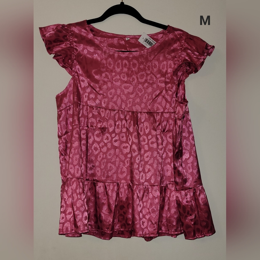Pink Silk Boutique Blouse, Size Medium, Nwt
